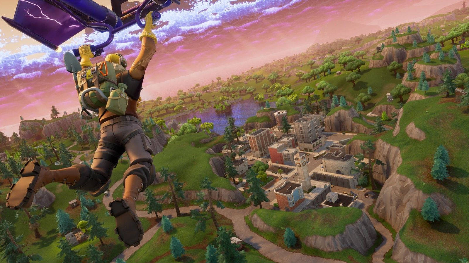 Parachute Onto The Island In Epic's Fortnite Wallpaper