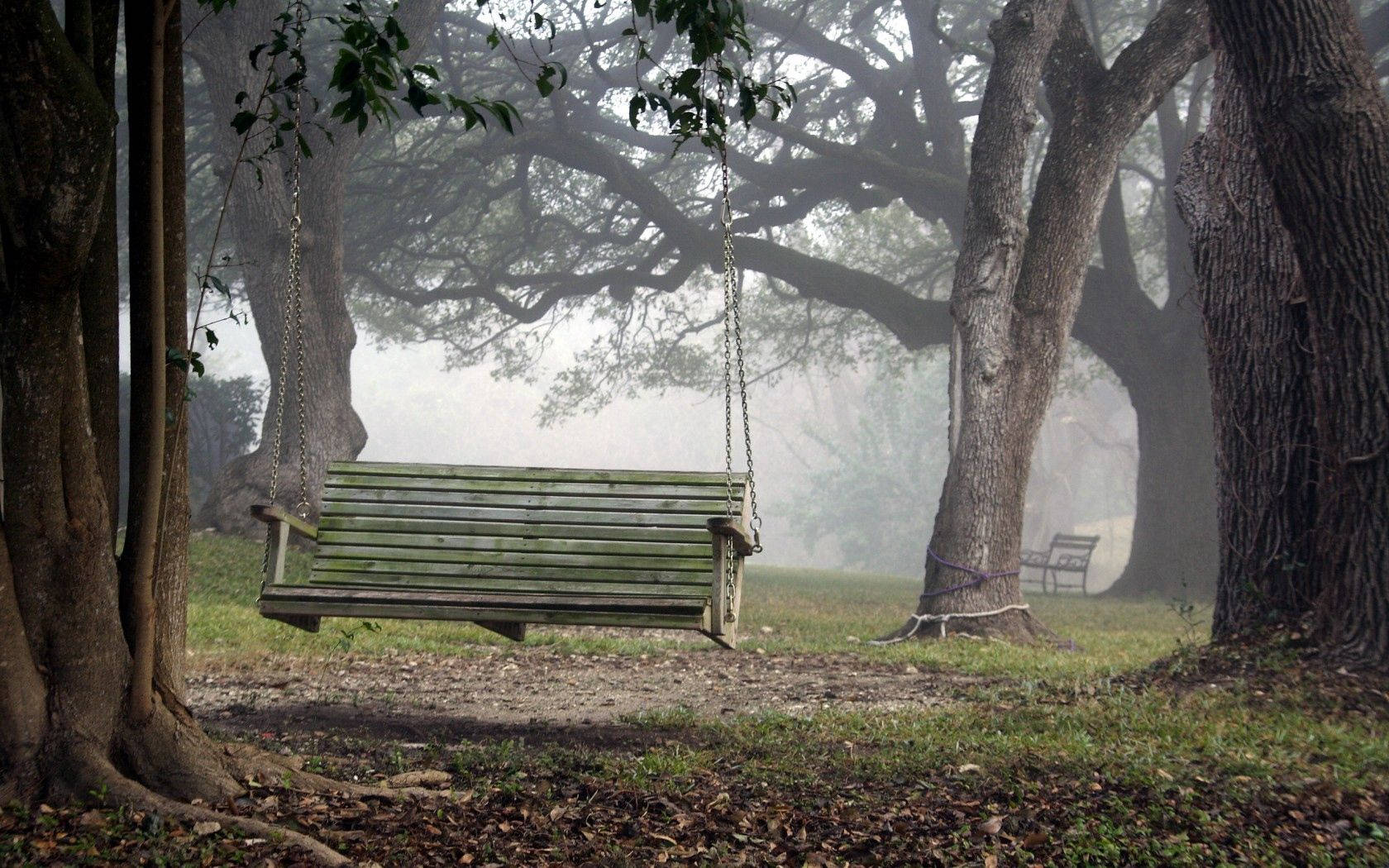 Park Bench Swing Wallpaper