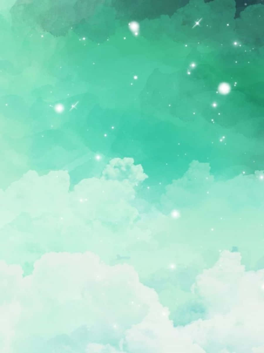 Pastel Blue Green Abstract Art Wallpaper Wallpaper