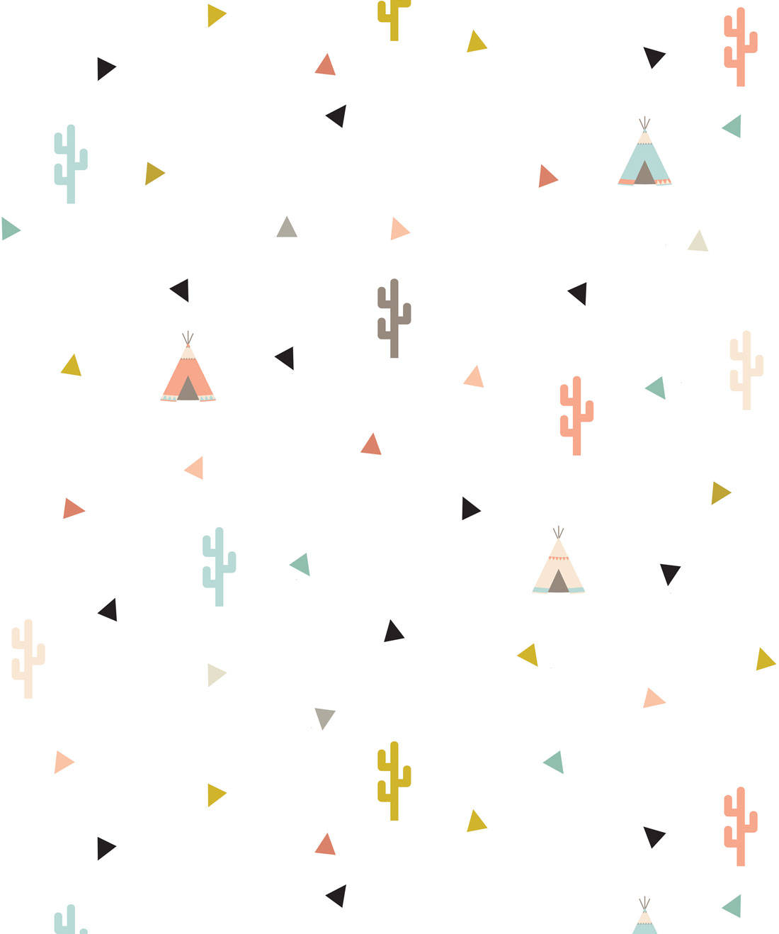 Pastel Cactus Figure Colorful Mini Icon Mobile Wallpaper