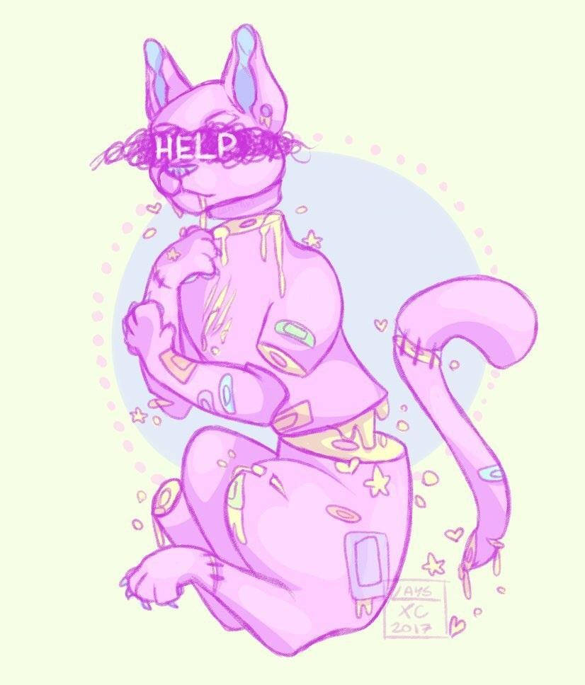 Pastel Gore Purple Dog Wallpaper