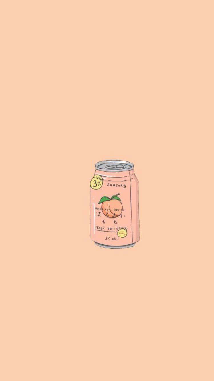 Pastel Peach Can Of Soda Aesthetic Wallpaper