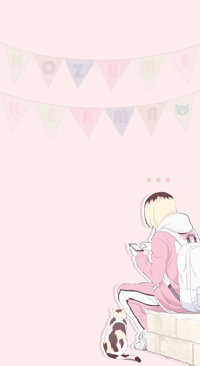 Pastel Pink Kenma Banner Wallpaper