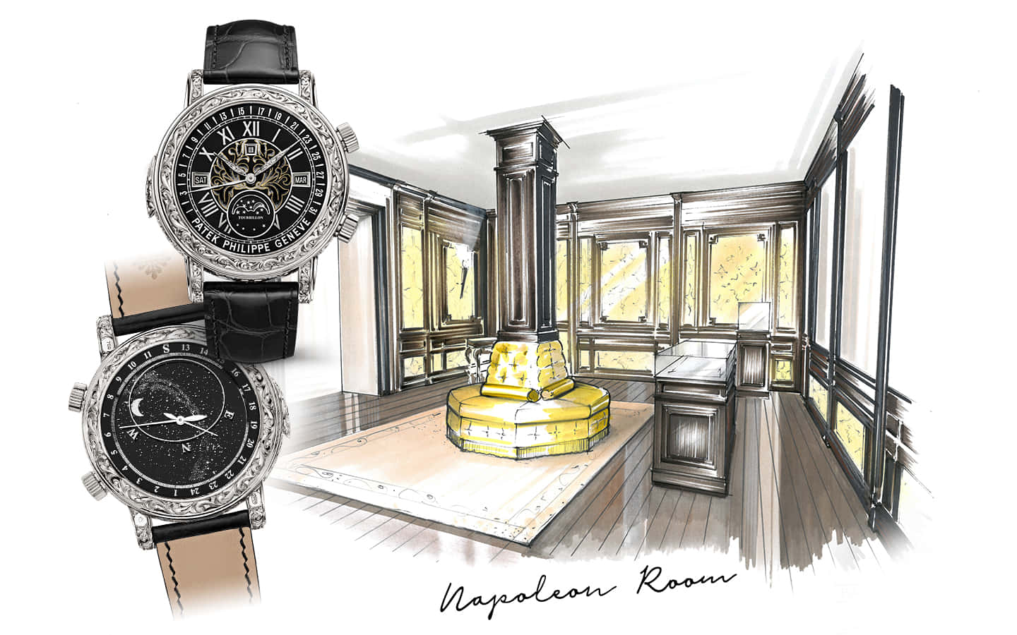 Patek Philippe Watch Hall Drawing Wallpaper