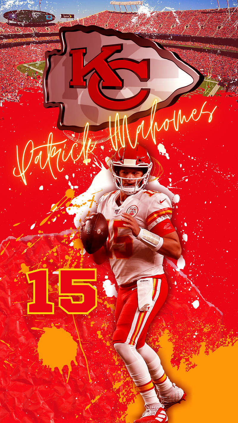 Patrick Mahomes Kansas City Chiefs Logo Wallpaper