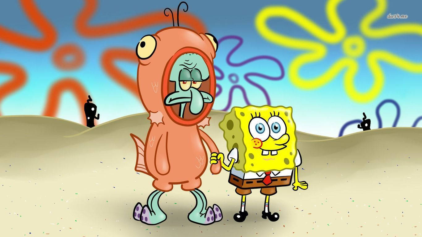 Patrick Star Spongebob And Squidward Wallpaper