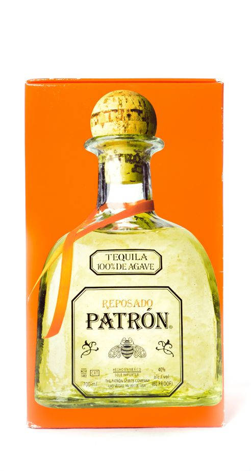 Patron Tequila Reposado On Orange Background Wallpaper