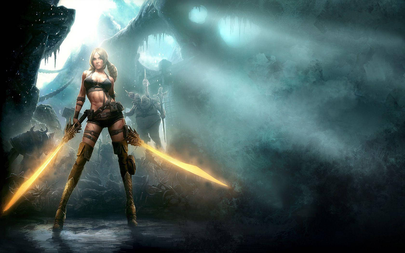 Pc Gaming Girl Fighter Wallpaper