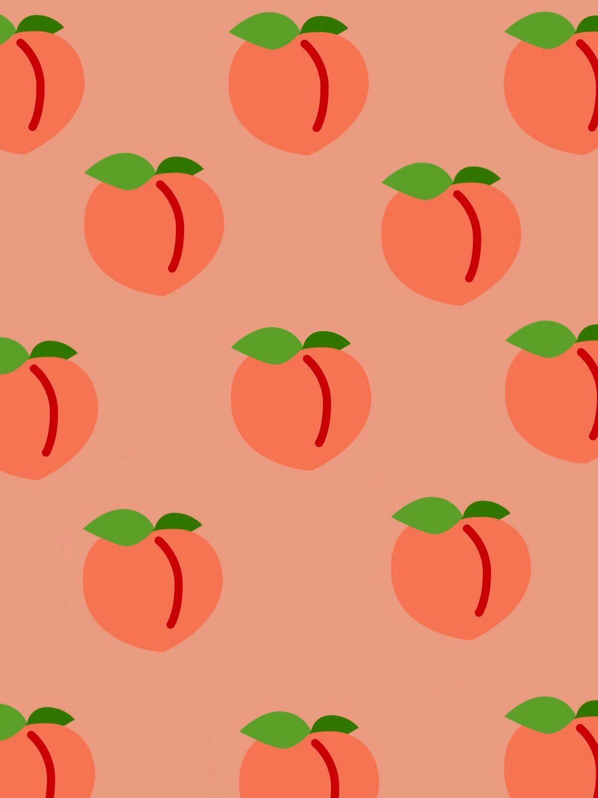 Peach Aesthetic Graphic Art Wallpaper