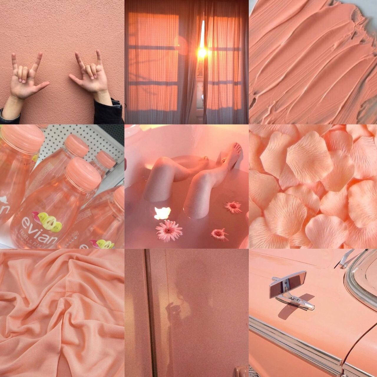 Peach Aesthetic Squares Wallpaper