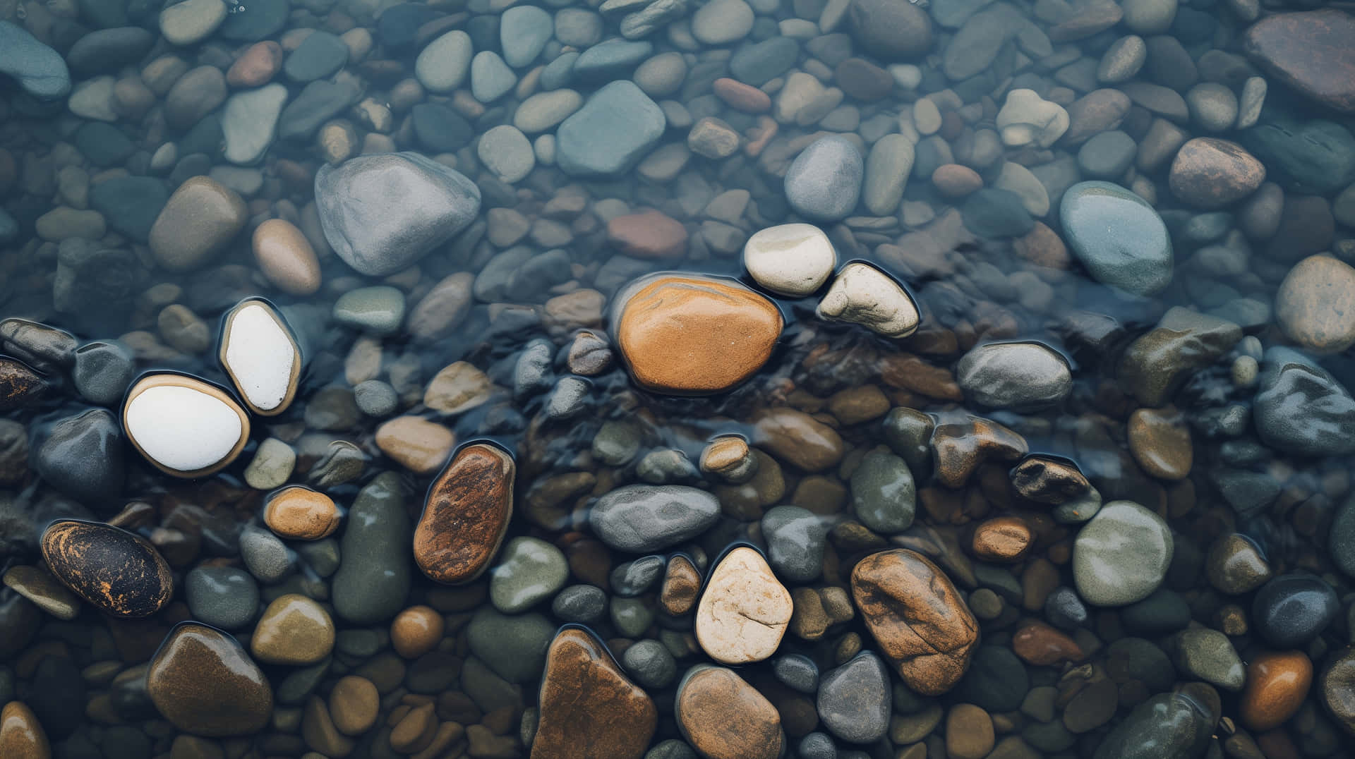 Pebbles Submergedin Clear Water Wallpaper