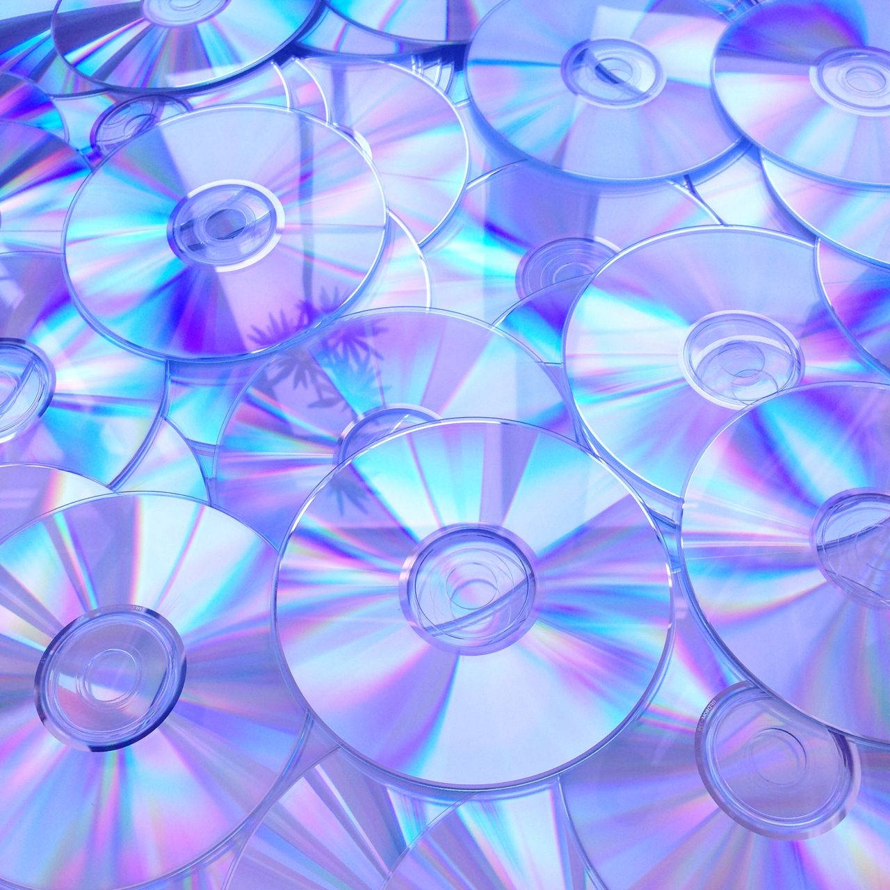 Periwinkle Aesthetic Cd Pile Wallpaper