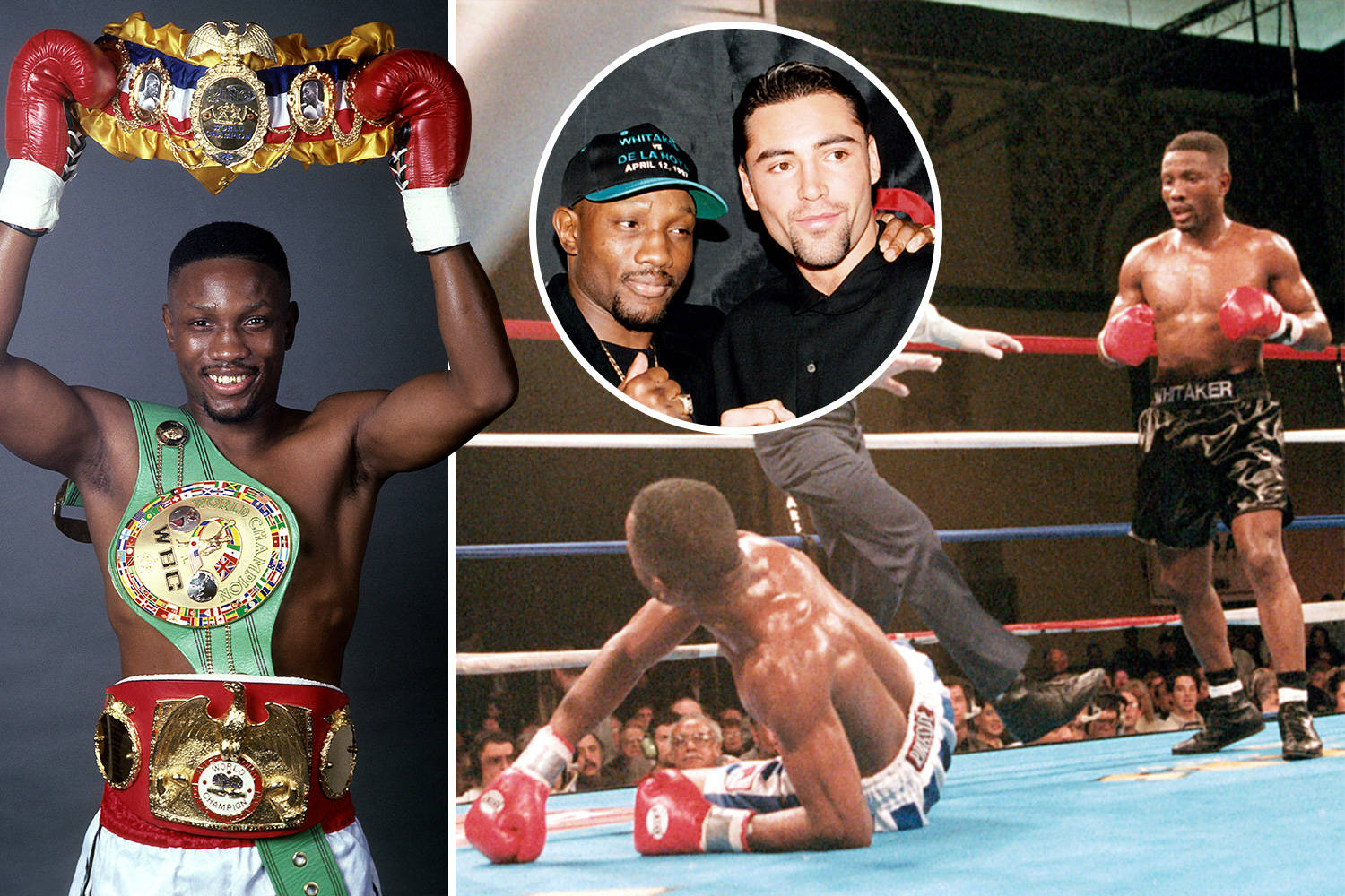 Pernell Whitaker Posing With Belts Wallpaper