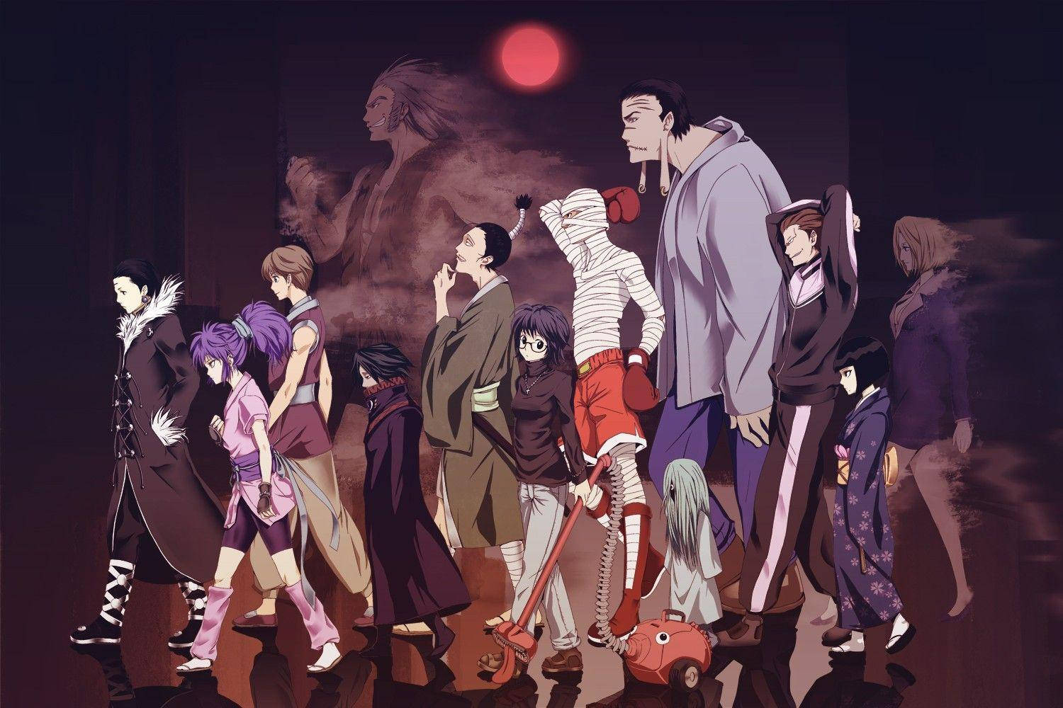 Phantom Troupe Under Red Moon Wallpaper