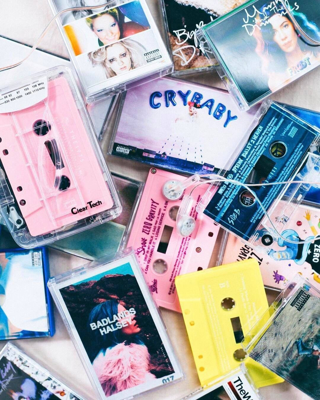 Photo Of Pastel Vintage Cassette Tapes Wallpaper