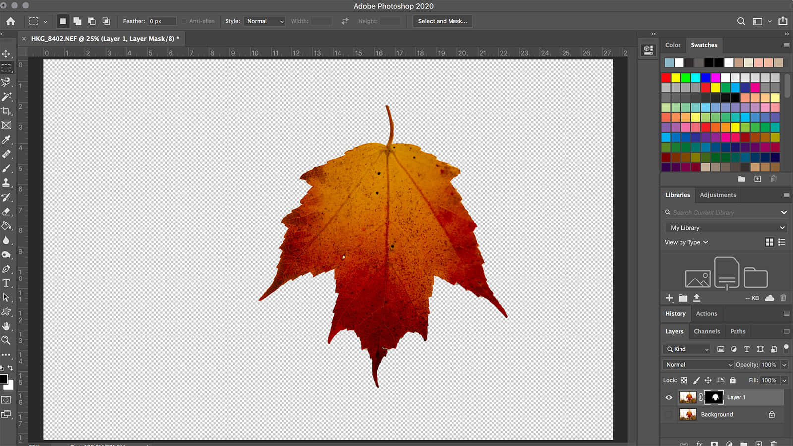 Photoshop Orange Maple Leaf Wallpaper