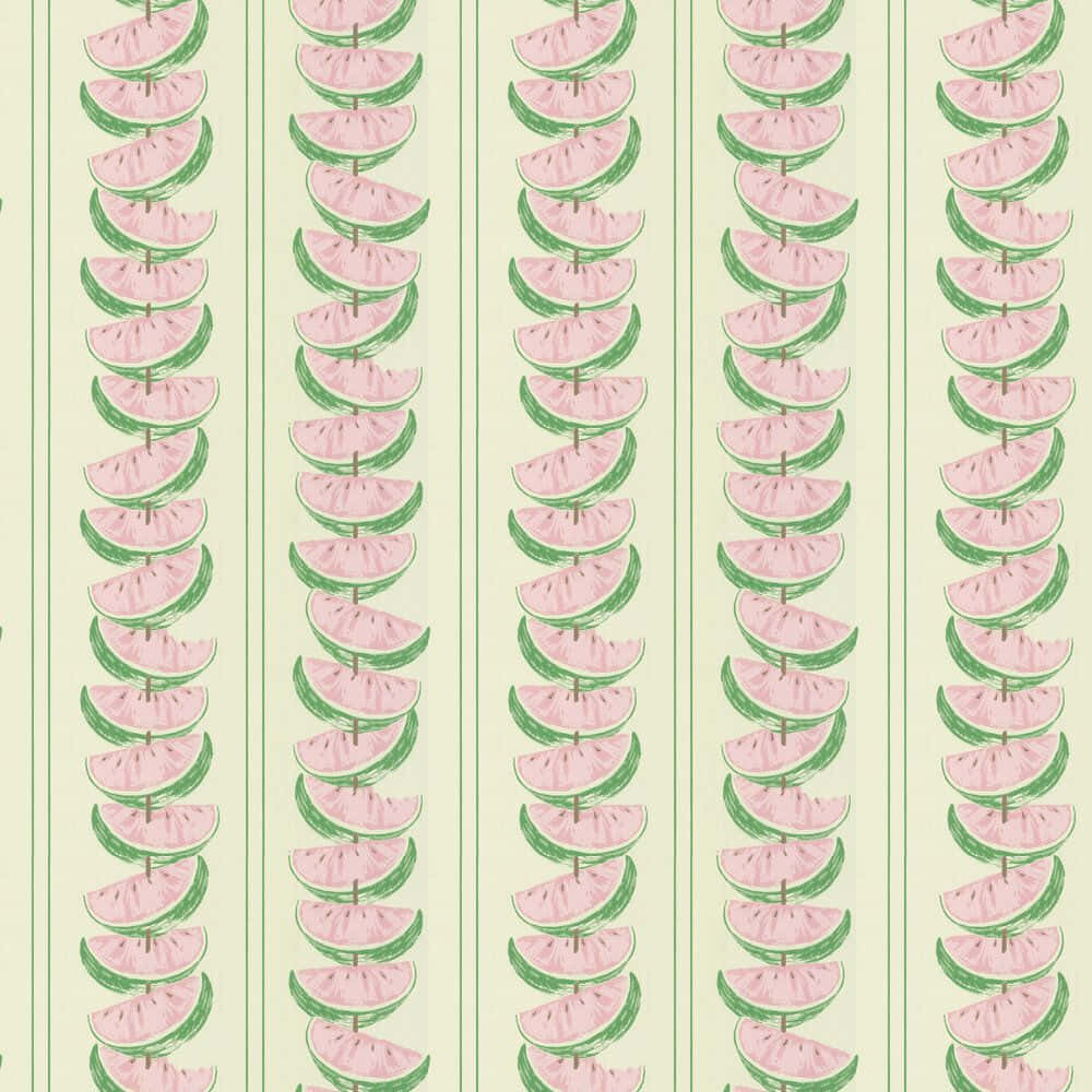 Pink And Green Aesthetic Watermelon Pattern Art Wallpaper