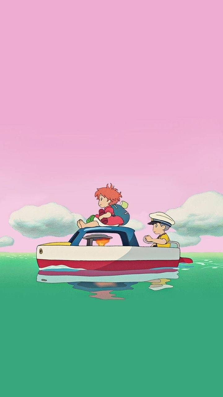 Pink And Green Ponyo Wallpaper