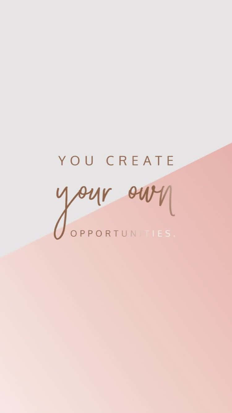 Pink And White Opportunity Quote Wallpaper