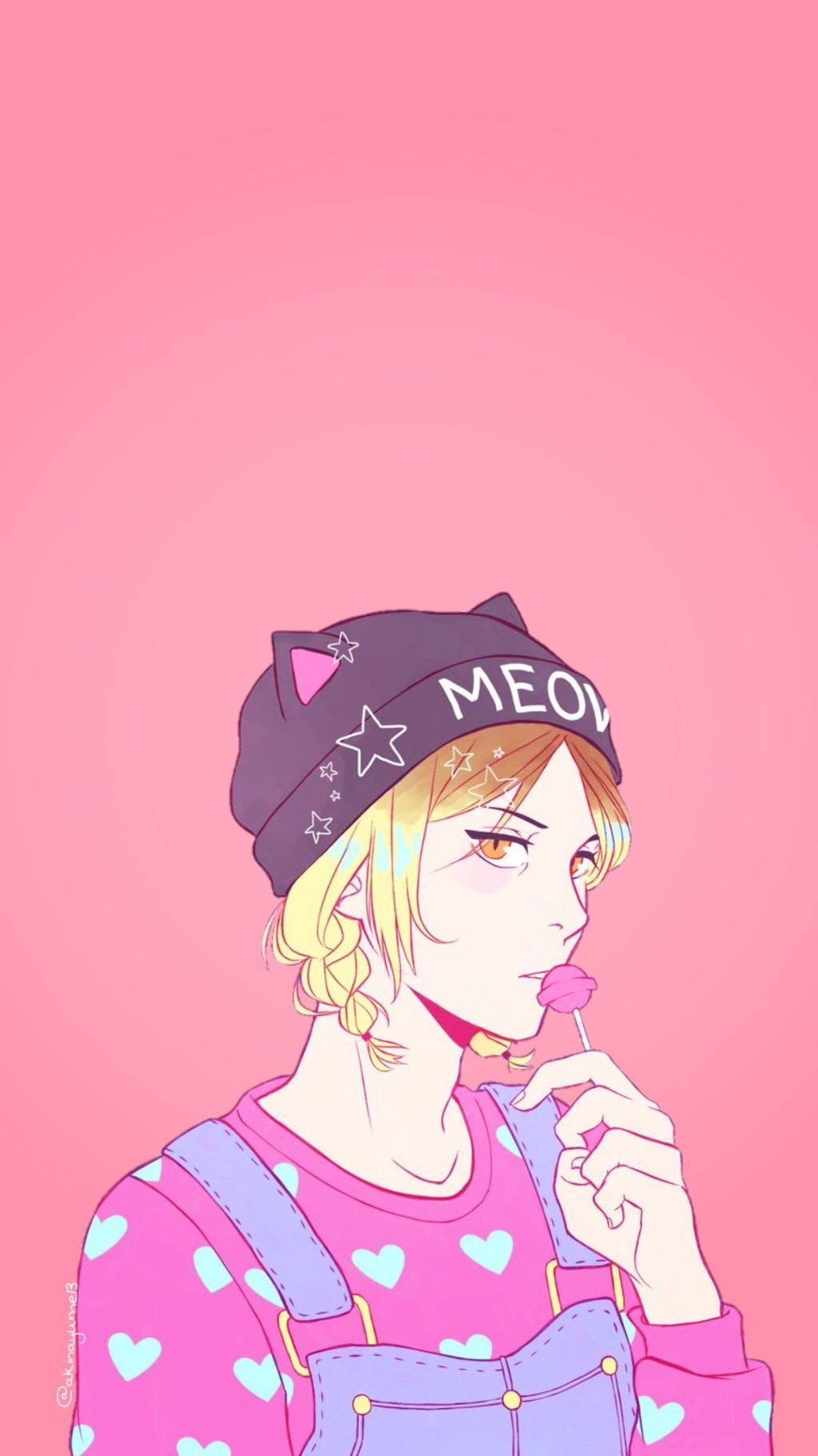 Pink Cat Beanie Kenma Wallpaper