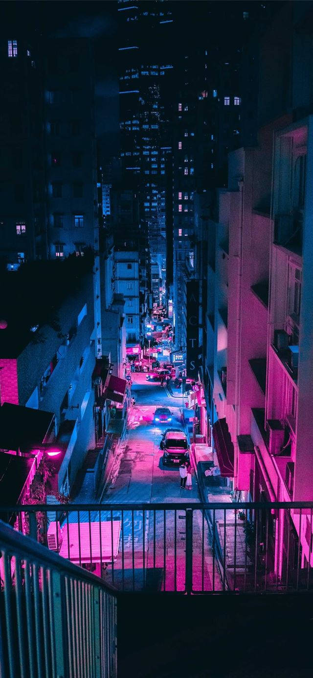 Pink Lights City Night Iphone 11 Wallpaper