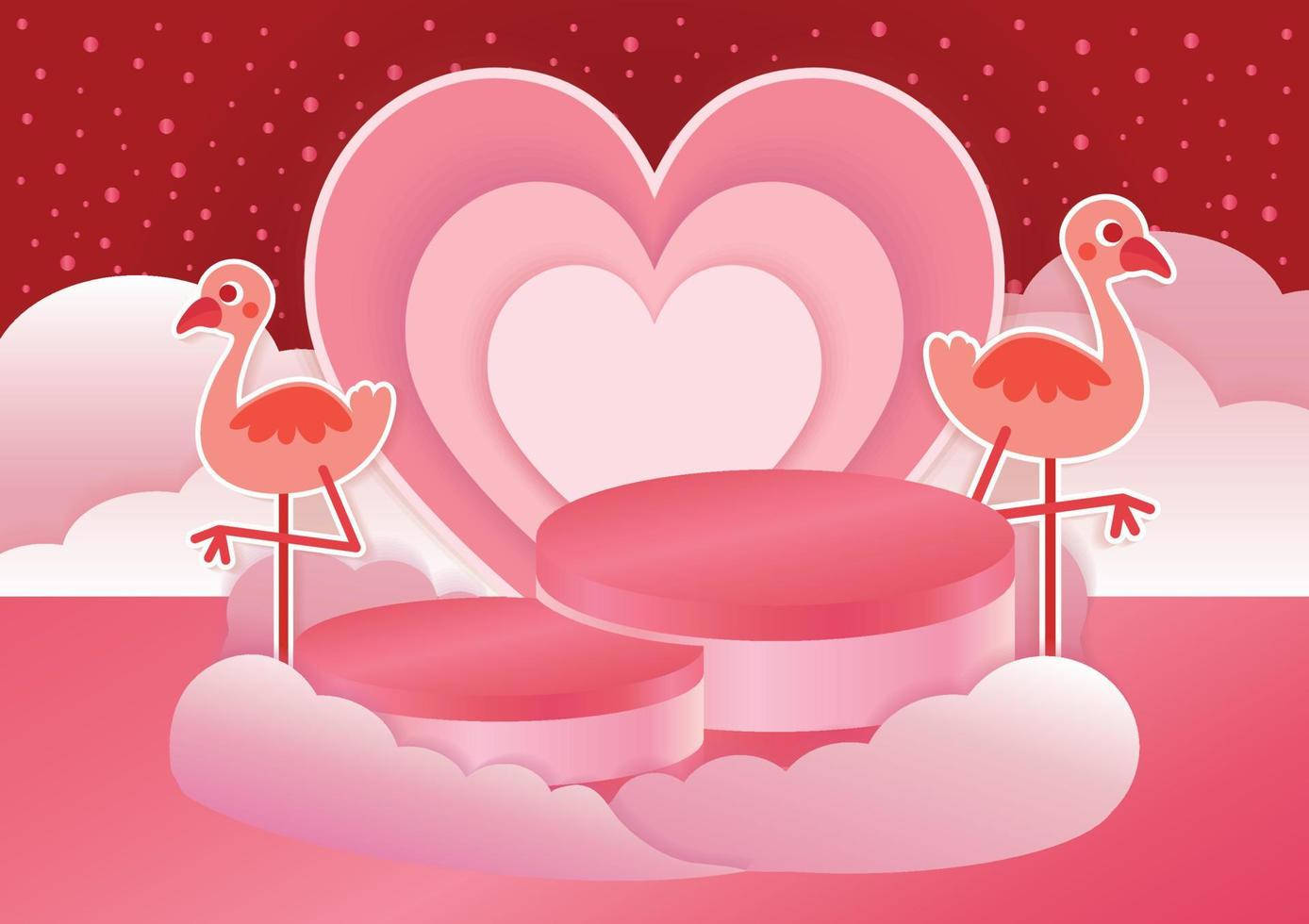 Pink Love Birds With Hearts Wallpaper