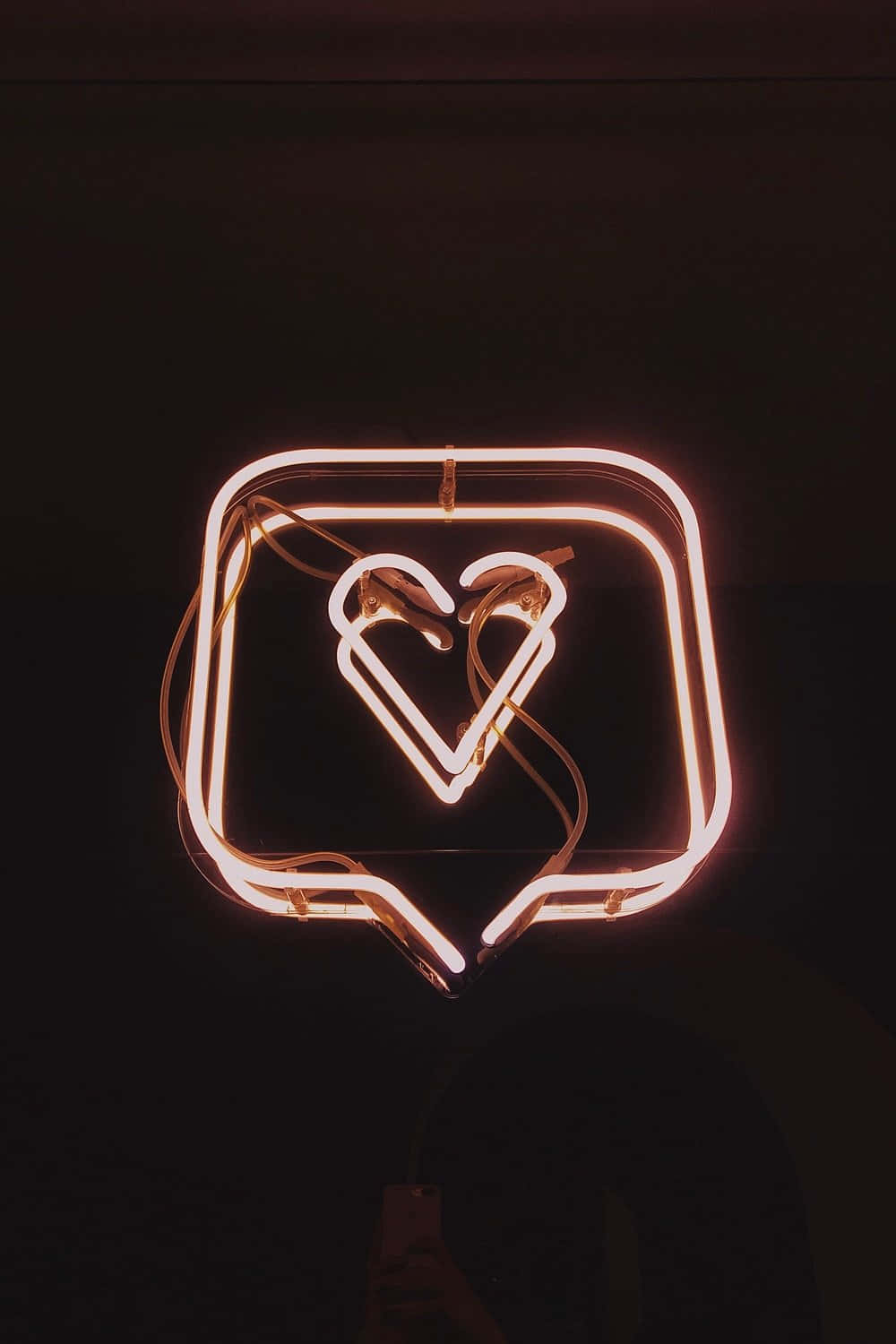 Pink Neon Heart Notification Light Wallpaper