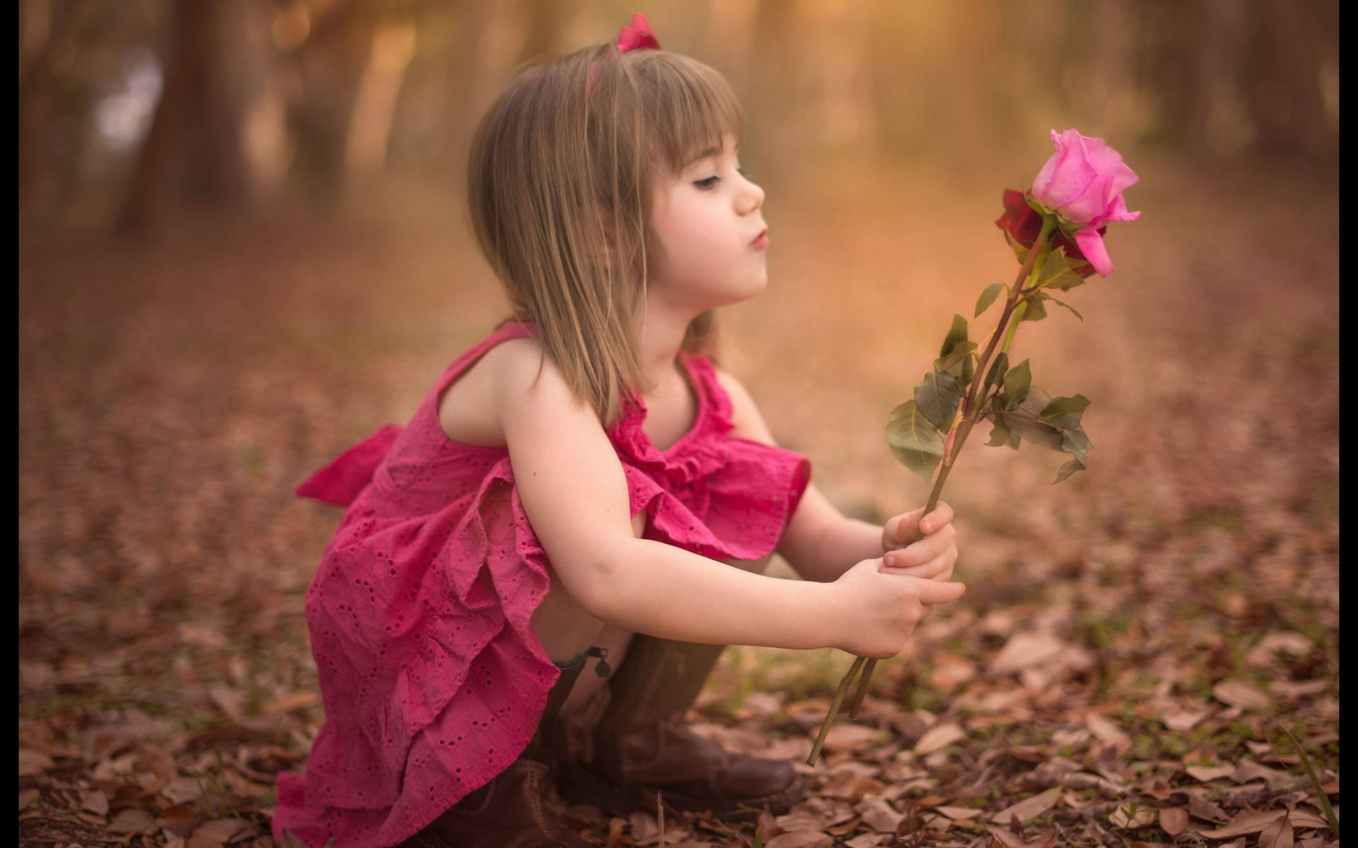 Pink Rose Baby Girl Wallpaper