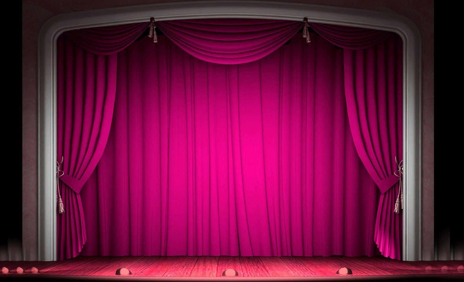 Pink Vintage Old Hollywood Stage Wallpaper