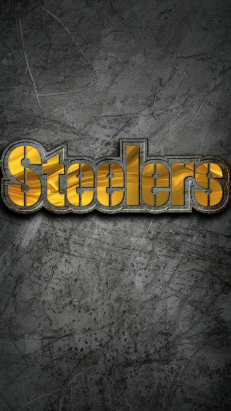 Pittsburgh Steelers Gold Metal Wordmark Wallpaper