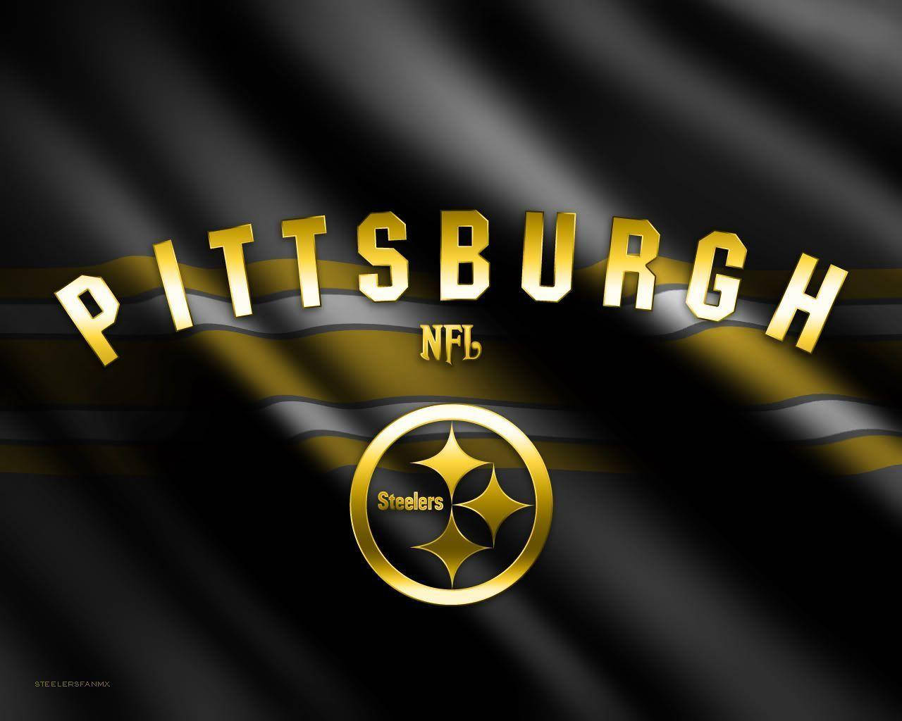 Pittsburgh Steelers Nfl Text Logo Flag Wallpaper