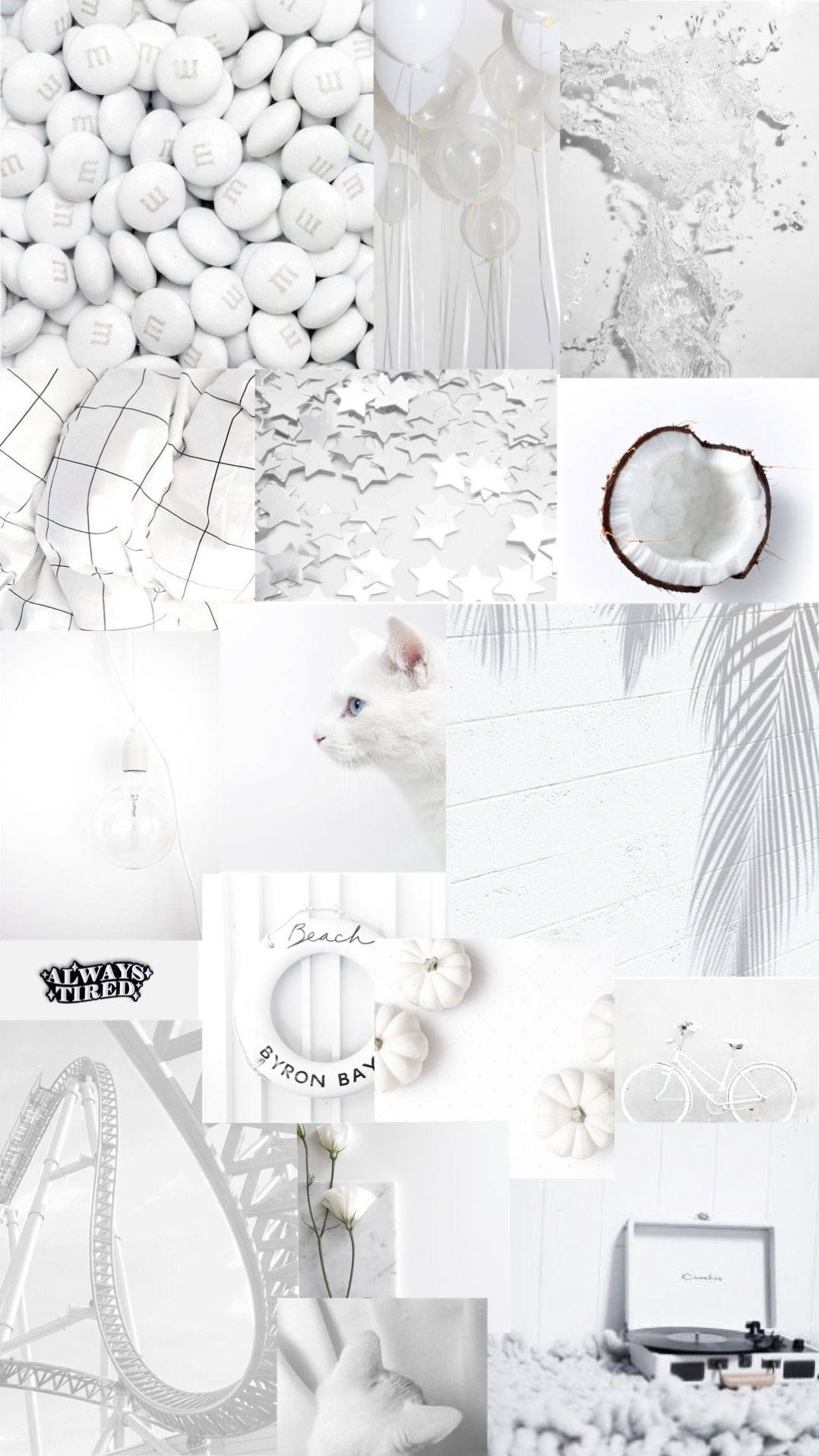 Plain White Aesthetic Collage Wallpaper