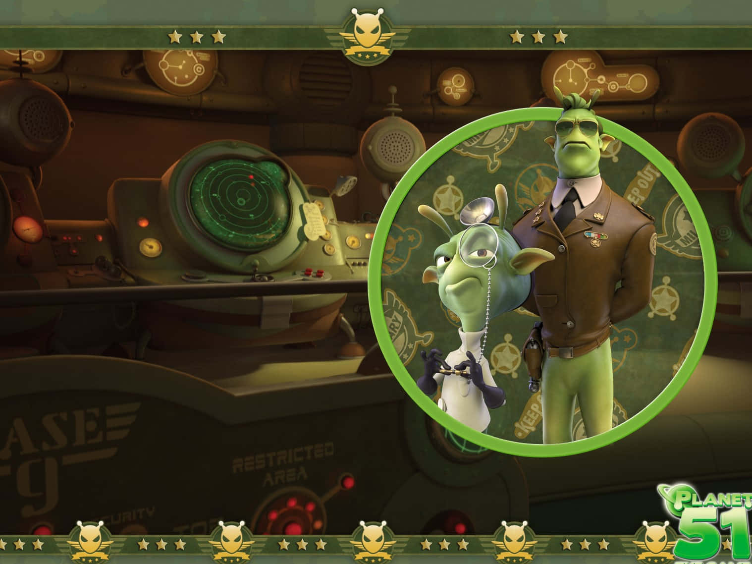 Planet 51 General And Prof. Kipple Wallpaper