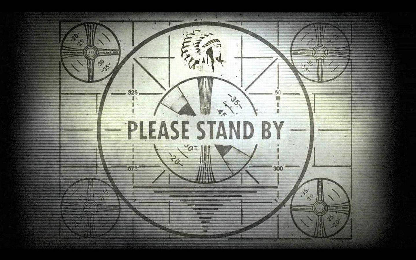 Please Stand By Black Vignette Wallpaper