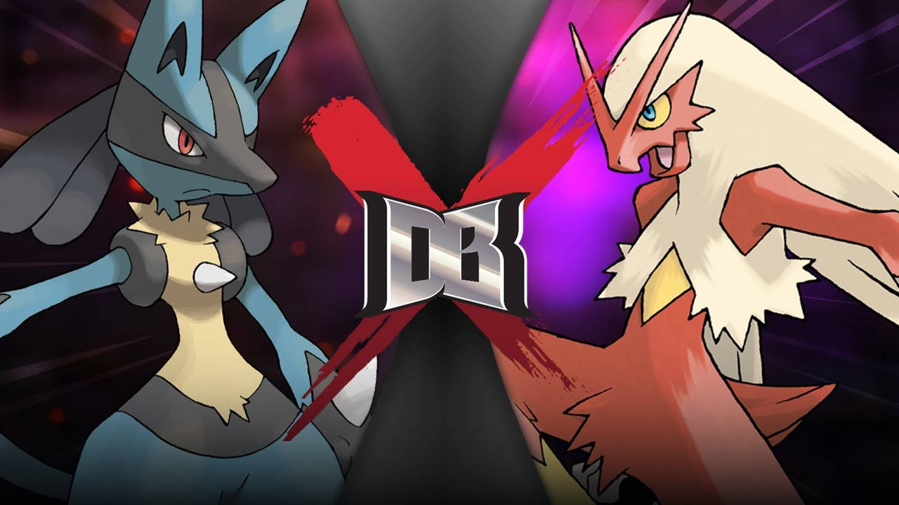 Pokemon Blaziken Lucario Face-off Wallpaper