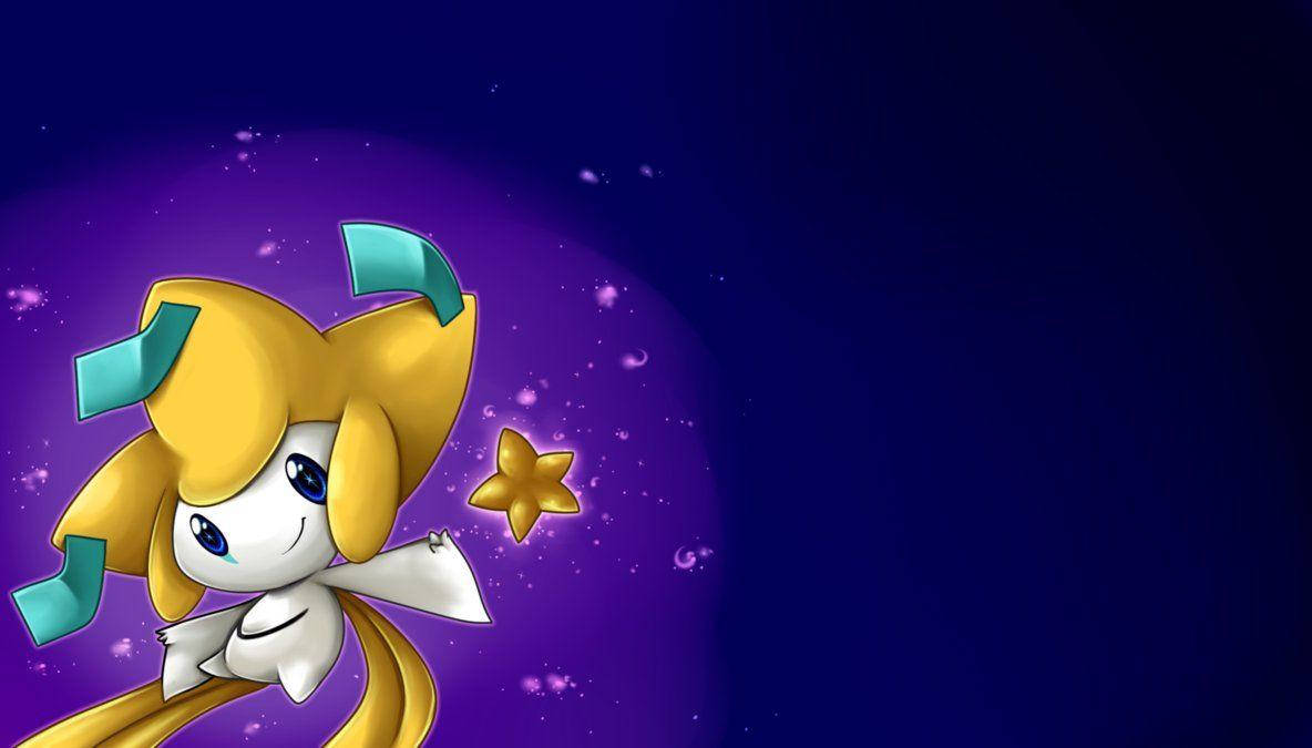 Pokémon Jirachi Glowing On Purple Wallpaper