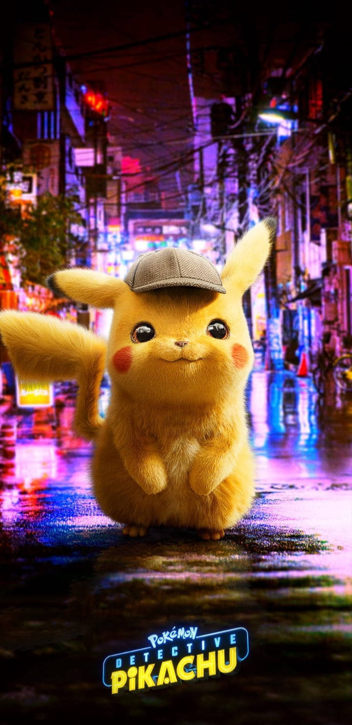 Pokemon Phone Smiling Detective Pikachu Wallpaper