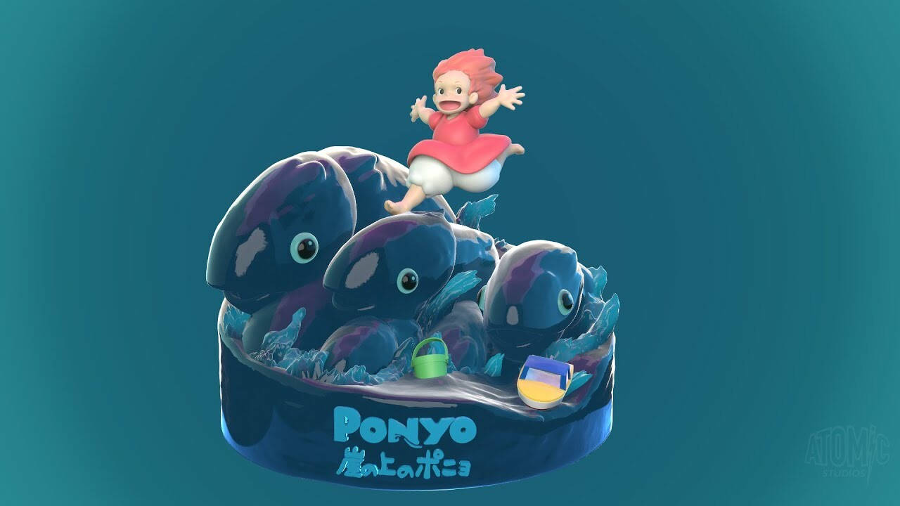 Ponyo 3d Art Wallpaper