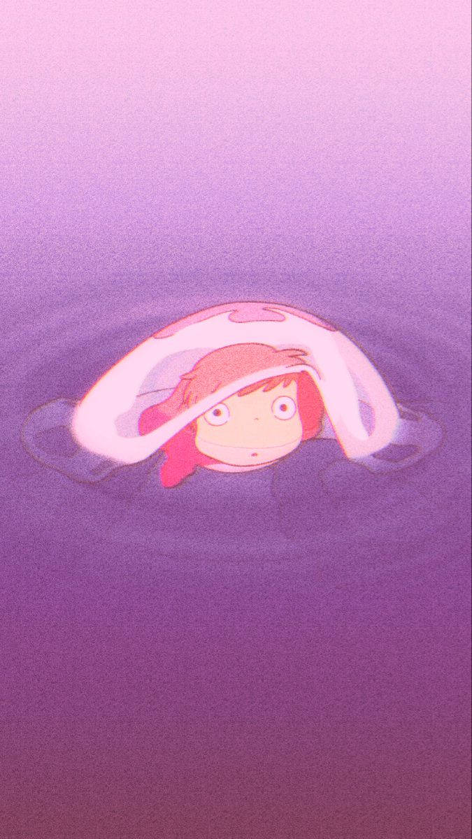 Ponyo Purple Background Wallpaper