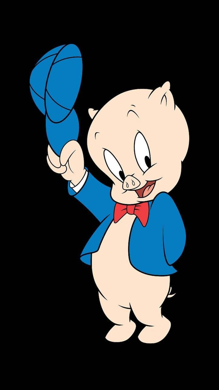 Porky Pig In Black Aesthetic Wallpaper