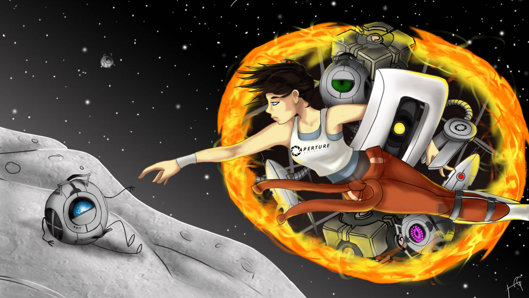 Portal 2 In Space Wallpaper