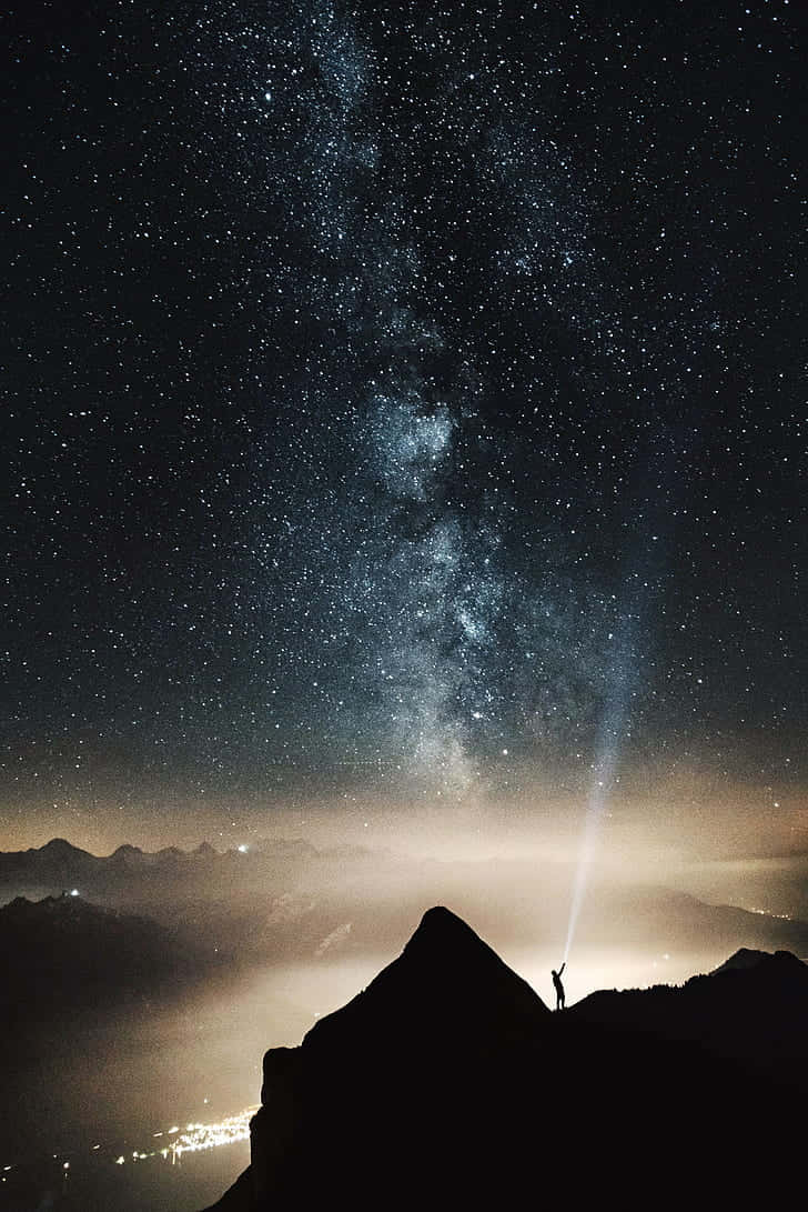 Portrait Photography Man Stargazing In The Dark Wallpaper