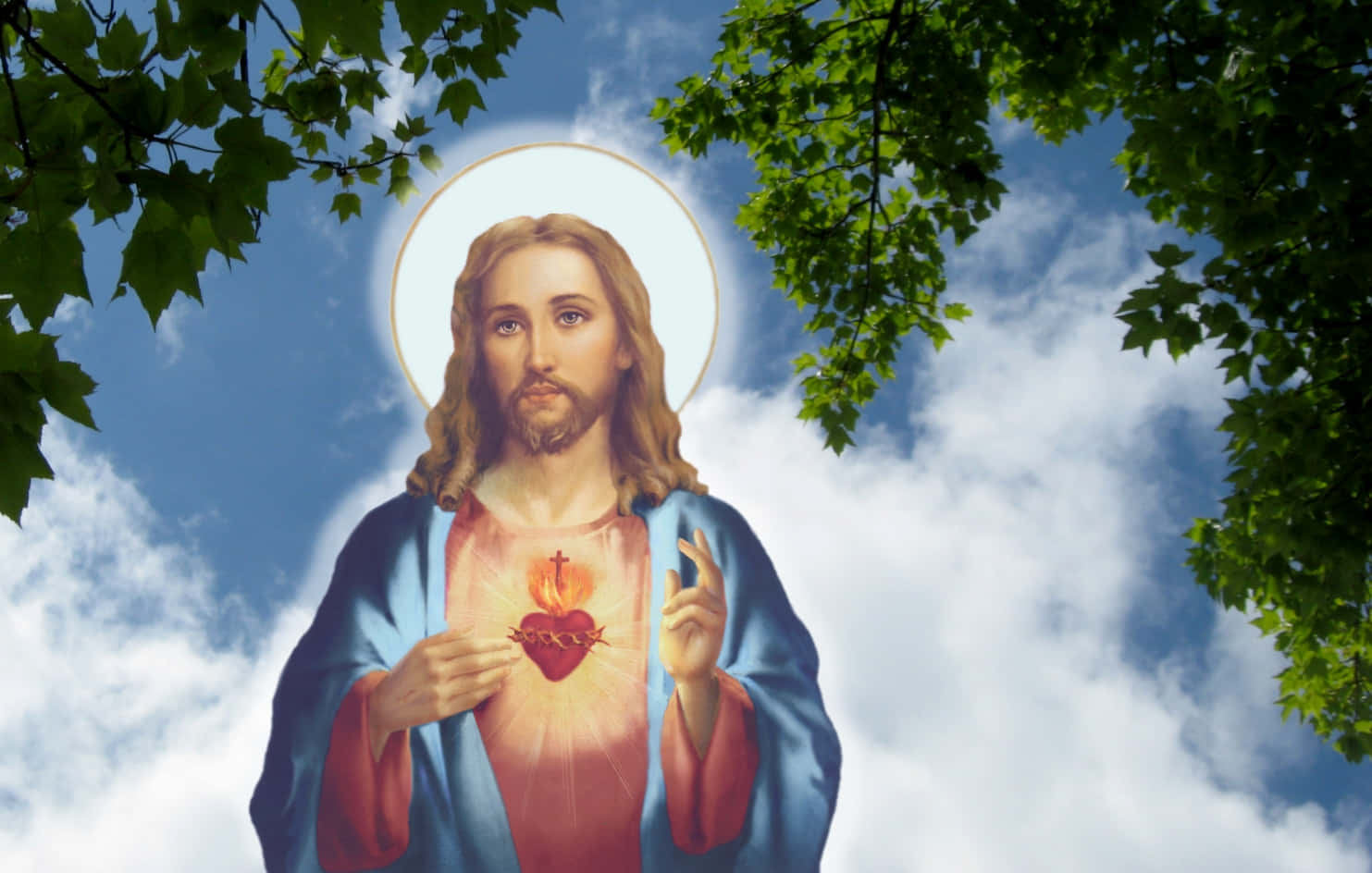 Poster Of Jesus In Heaven With Halo Wallpaper
