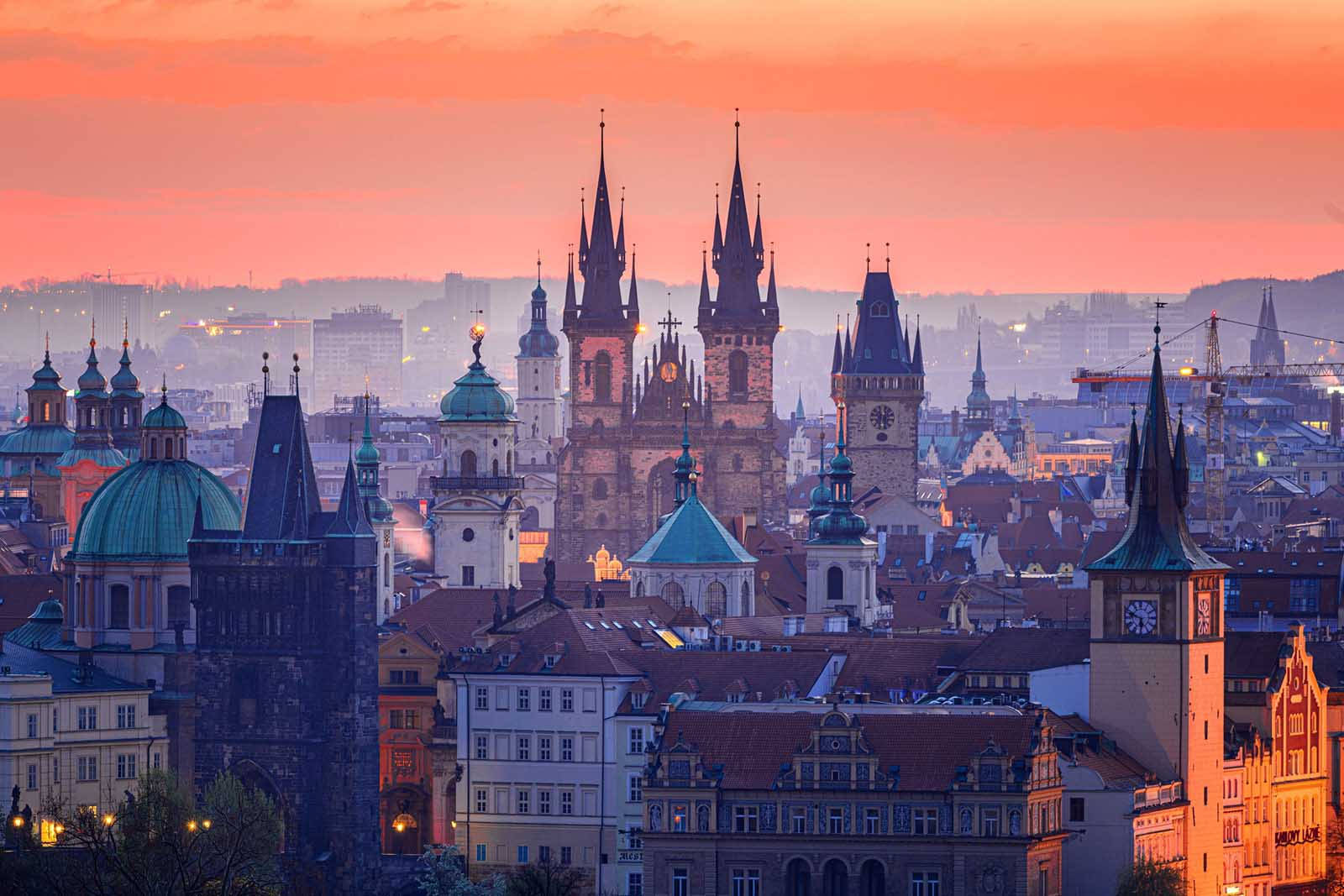 Prague Churches And Spires Wallpaper