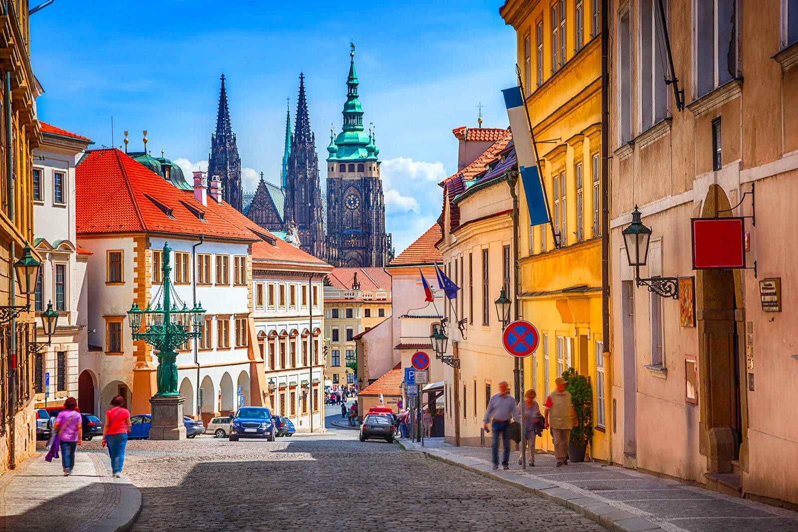 Prague Cobblestone Street Wallpaper