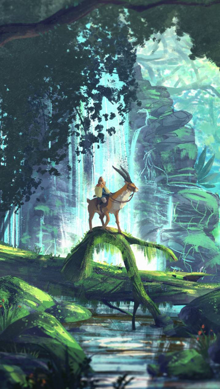 Prince Ashitaka With His Loyal Companion Yakul In Princess Mononoke Wallpaper