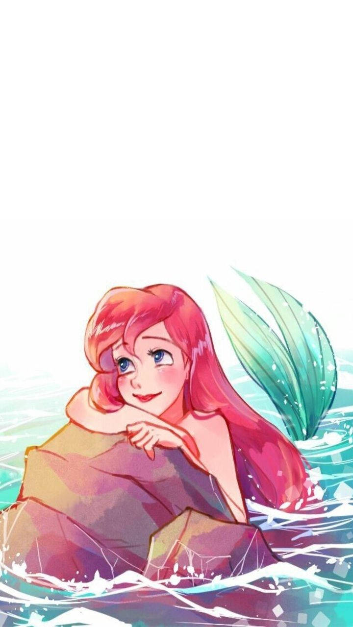 Princess Ariel Aesthetic Cartoon Disney Fanart Wallpaper