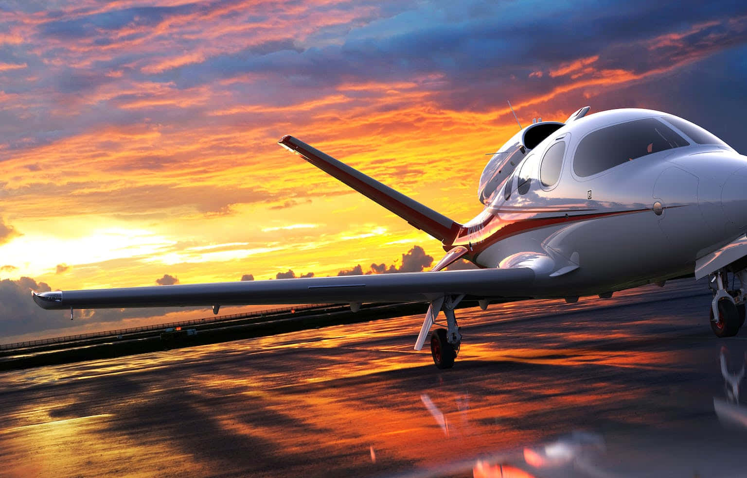 Private Jet In Sunrise Wallpaper