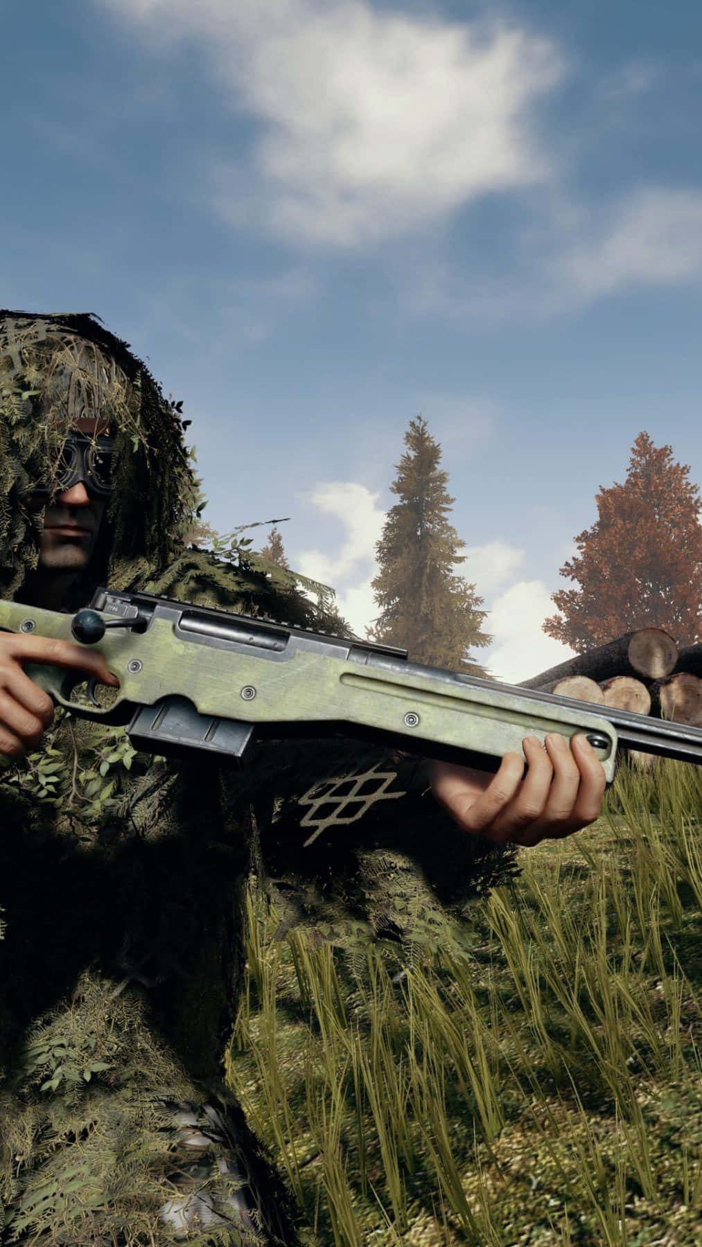 Pubg Android Ghillie Suit Awm Sniper Wallpaper