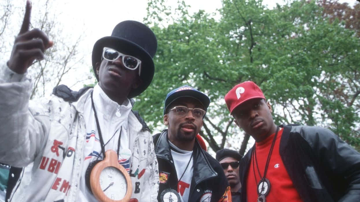 Public Enemy Group Portrait Outdoors Wallpaper